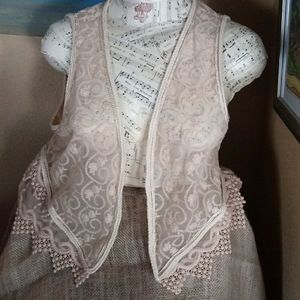 Chico's Boho cream color lace vest